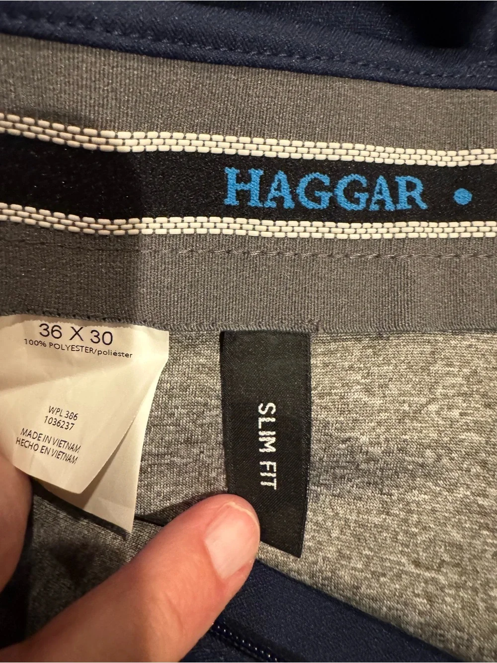 Haggar Men's Navy Flat-Front Dress Pants Size 36/30